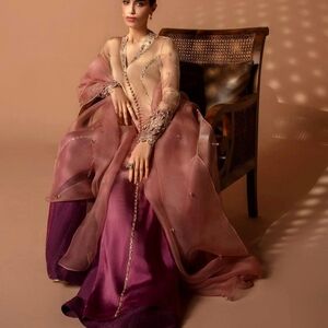 Faiza Saqlain Original Elegant Mauve and Purple Women's Dress